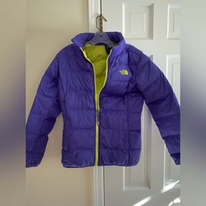 North Face girls jacket purple neon